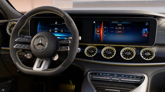 Mercedes AMG GT 43 4MATIC+ 4 Tuerer Coupe sportliches Ambiente und grosszügiges Raumgefühl - Merbag Mercedes AMG GT 43 4MATIC+ 4 Tuerer Coupe sportliches Ambiente und grosszügiges Raumgefühl - Merbag