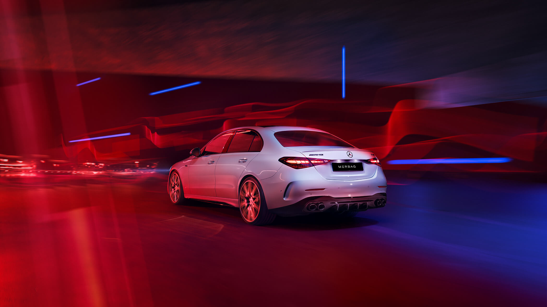 Mercedes-AMG C-Klasse Limousine AMG Heckschürze mit Diffusoreinsatz in hochglanzschwarz - Merbag