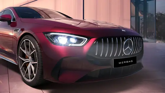 Mercedes AMG GT 53 4MATIC+ 4 Tuerer Coupe AMG-spezifische Front - Merbag Mercedes AMG GT 53 4MATIC+ 4 Tuerer Coupe AMG-spezifische Front - Merbag