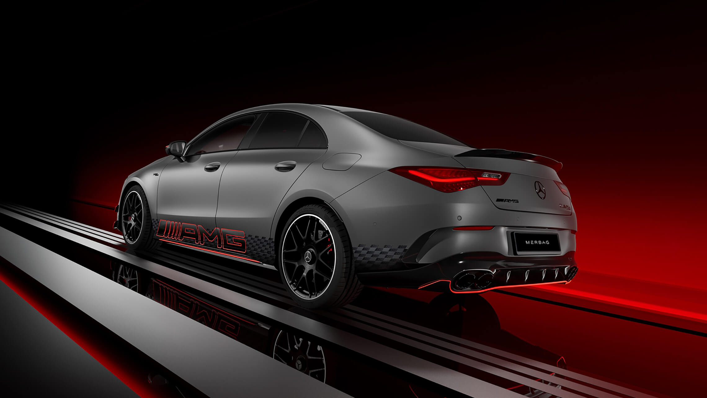 Mercedes AMG CLA Coupe 45 S 4MATIC+ - MANUFAKTUR Mountaingrau magno - Seitenansicht - Merbag