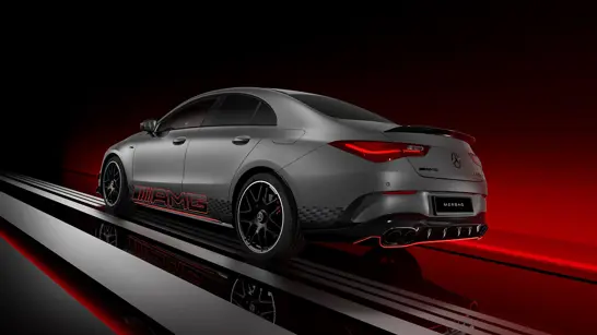 Mercedes AMG CLA Coupe 45 S 4MATIC+ - MANUFAKTUR Mountaingrau magno - Seitenansicht - Merbag Mercedes AMG CLA Coupe 45 S 4MATIC+ - MANUFAKTUR Mountaingrau magno - Seitenansicht - Merbag