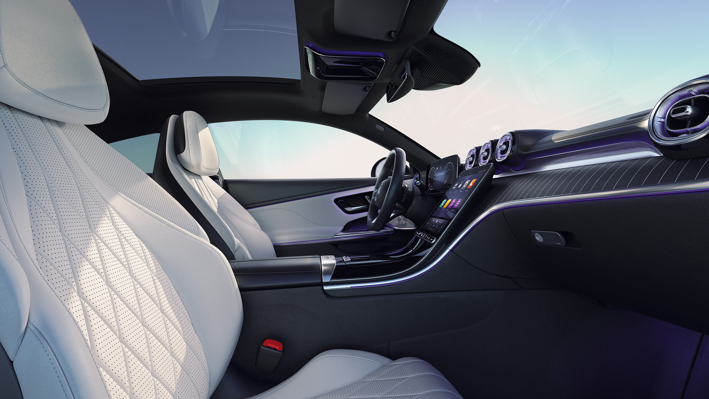 Mercedes-Benz CLE Coupé Interieur mit Panoramadach und Ledersitzen Macchiatobeige - Merbag