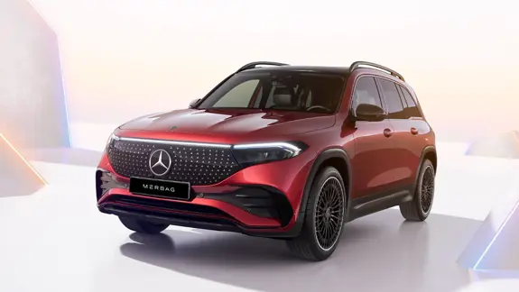 Mercedes-Benz EQB in Manufaktur Patagonienrot metallic mit AMG Line und Nightpaket bei Merbag. Mercedes-Benz EQB in Manufaktur Patagonienrot metallic mit AMG Line und Nightpaket bei Merbag.